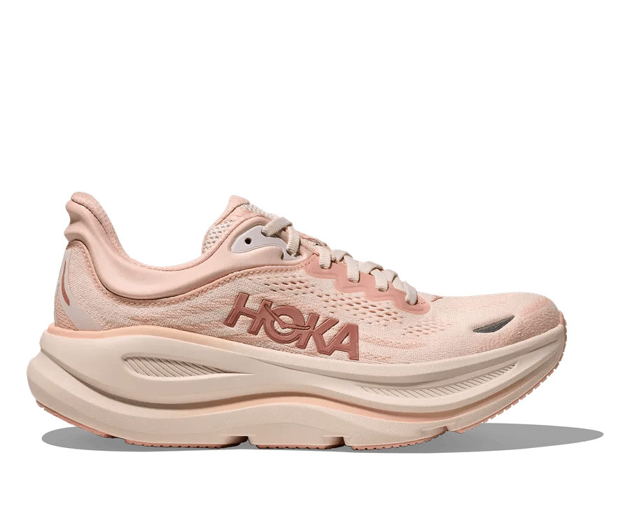 HOKA Bondi 9 Women's Running Shoes - Rose Latte / Rose Cream - View 1