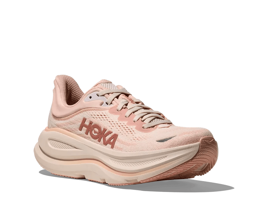 HOKA Bondi 9 Women's Running Shoes - Rose Latte / Rose Cream - View 4