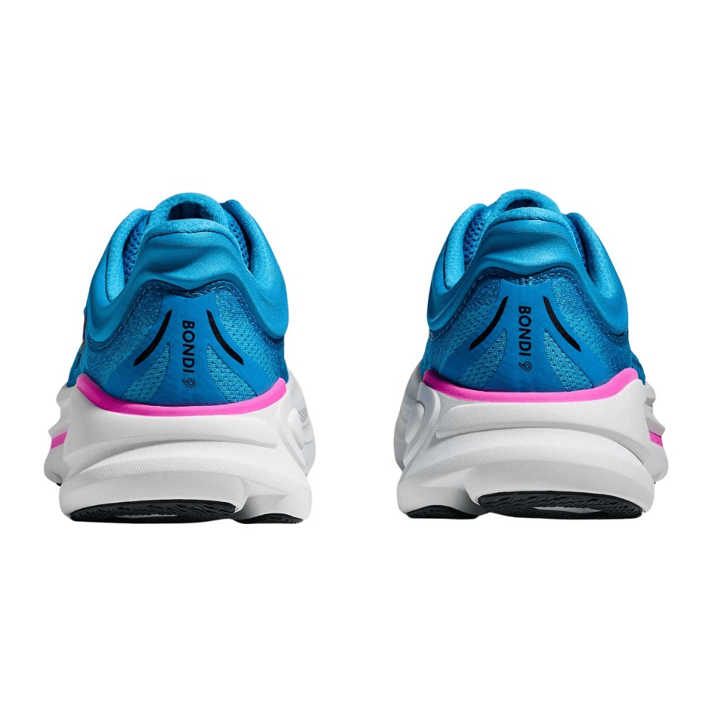 HOKA Bondi 9 Women's Running Shoes - Skyward Blue / Neon Fuchsia - View 8