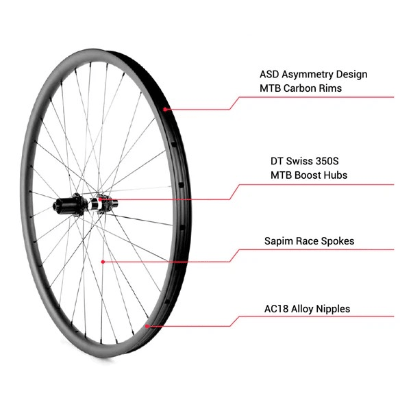 Black Marlin Carbon Wheel Set MTB 29" DT350 - 2 - Xciter Sports Apparel