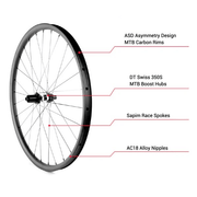 Black Marlin Carbon Wheel Set MTB 29" DT350 - 2 - Xciter Sports Apparel