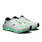 Pair of men's On Cloudrunner 3 Max road running shoes in White | Verdite, three-quarter view.