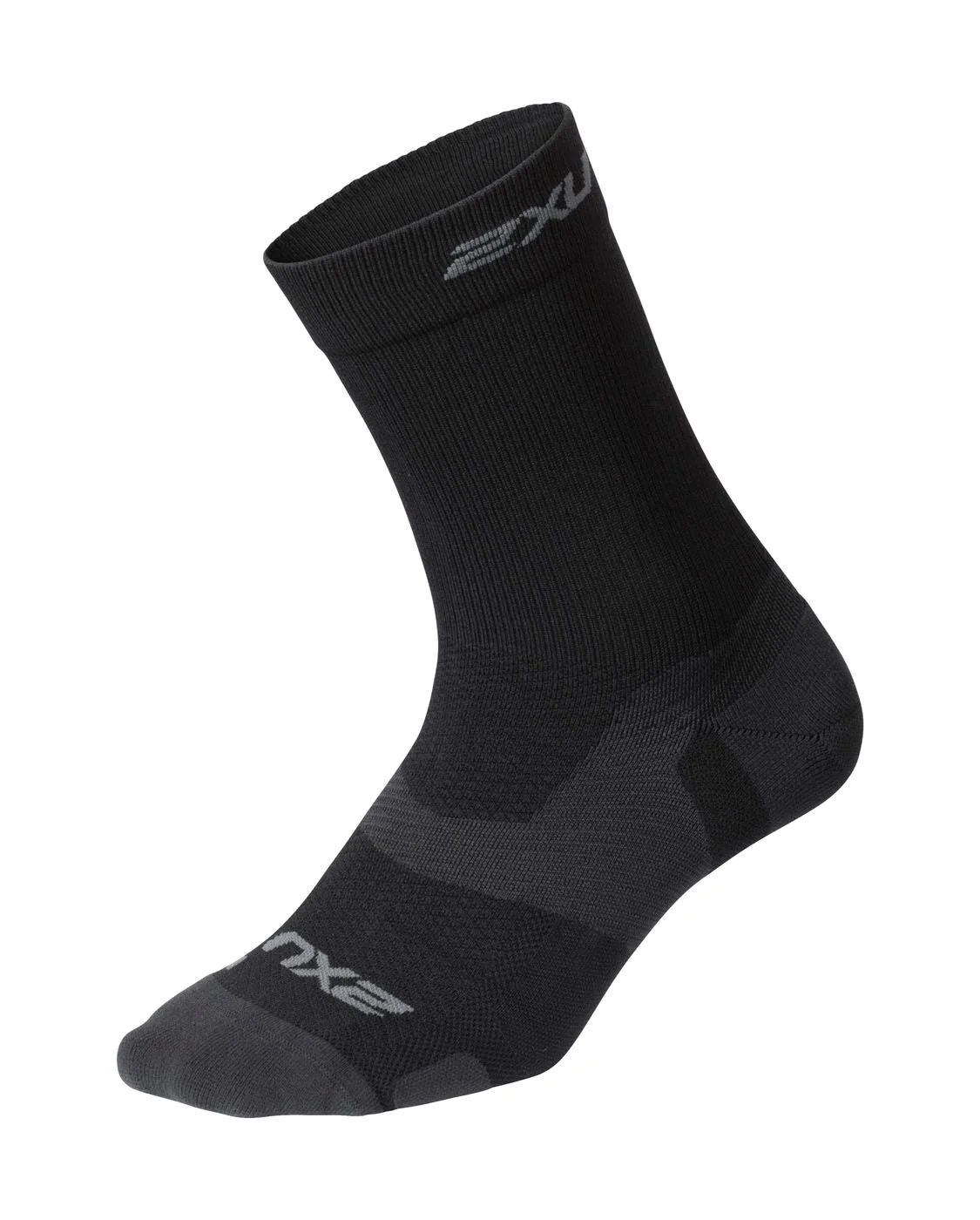 2XU Vectr Light Cushion Crew Socks | Black Titanium