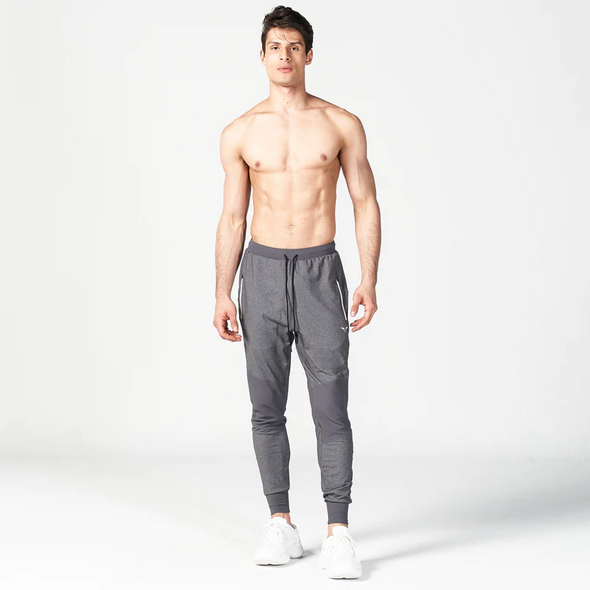 Statement Ribbed Joggers Reimagined - Grey Marl