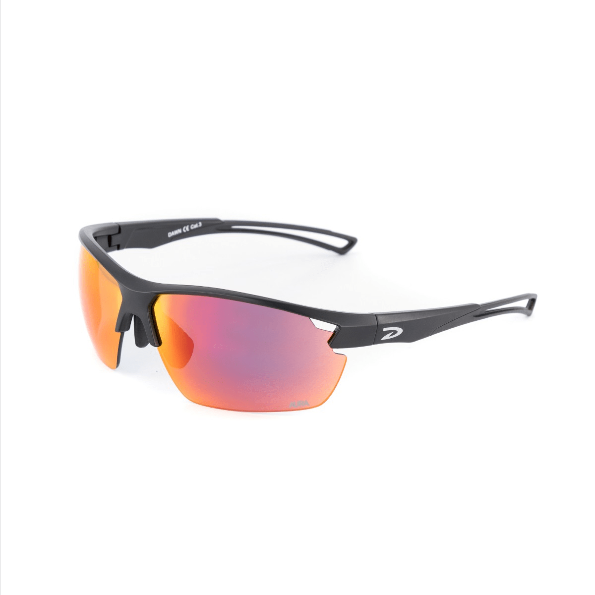 D'Arc Dawn Sport Sunglasses – Matt Black Frame | Aura HD Red Lens - 1 - Xciter Sports Apparel