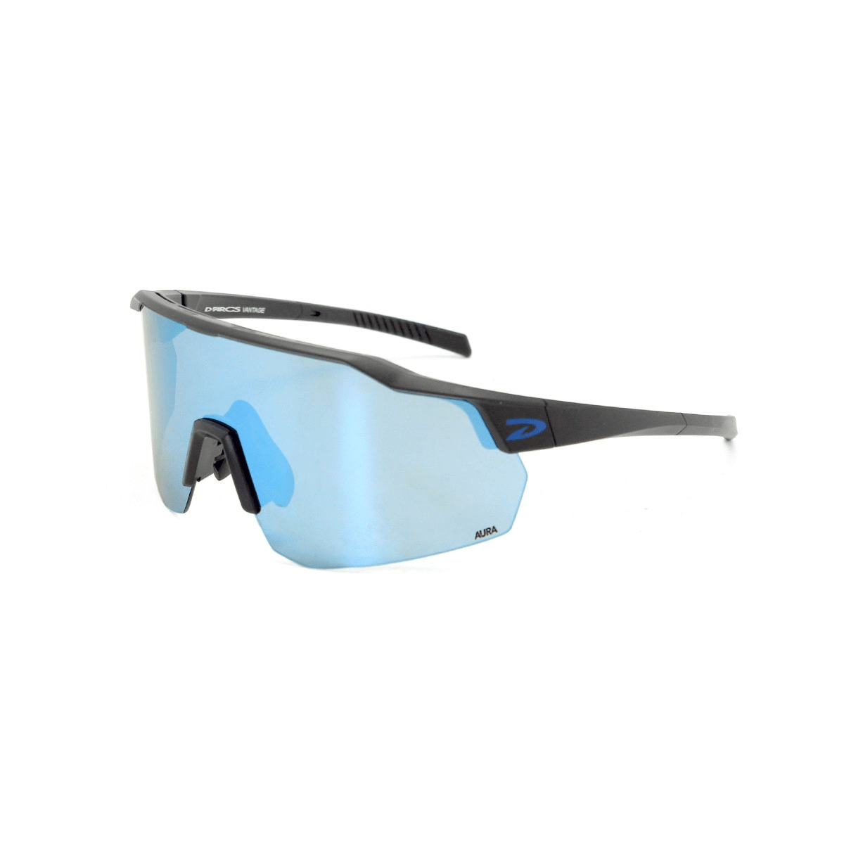 D'Arcs Vantage Sport Sunglasses | Matte Black / Aura HD Ice Blue - 1 - Xciter Sports Apparel