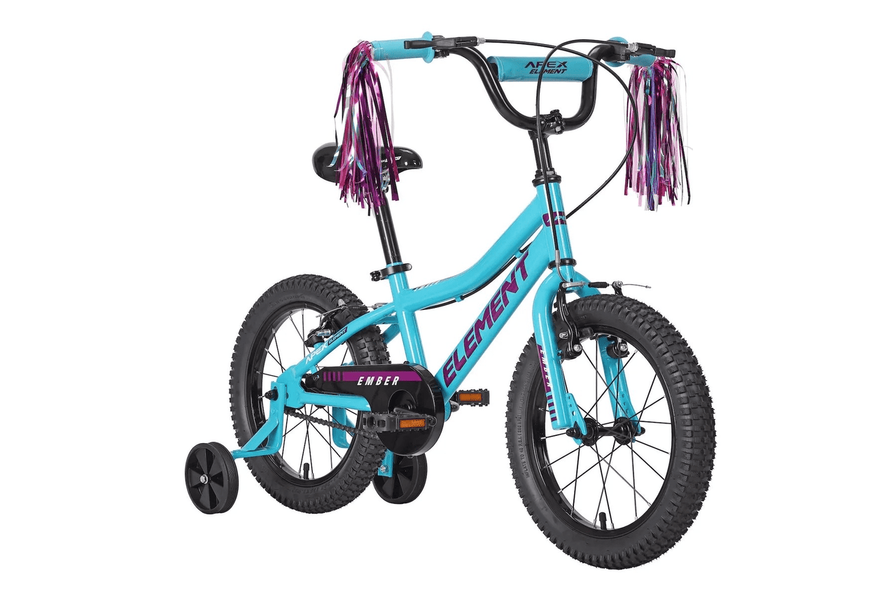 Apex Ember 16" Girls BMX Bike | Ages 4–7 | Teal/Purple - Kids Bikes - Front view - Xciter Sports