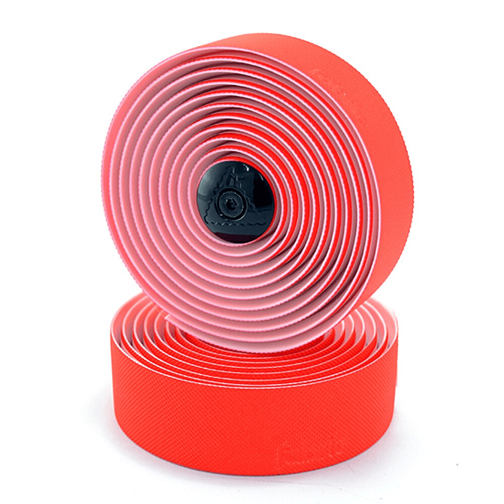 Fabric Knurl red handlebar tape rolls with bar-end plug