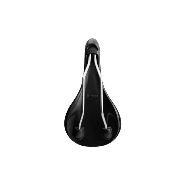 Fabric Scoop Elite Shallow 142 mm saddle in black, underside view