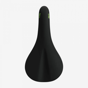 Fabric Scoop Elite Shallow 142 mm saddle in black and green, top view