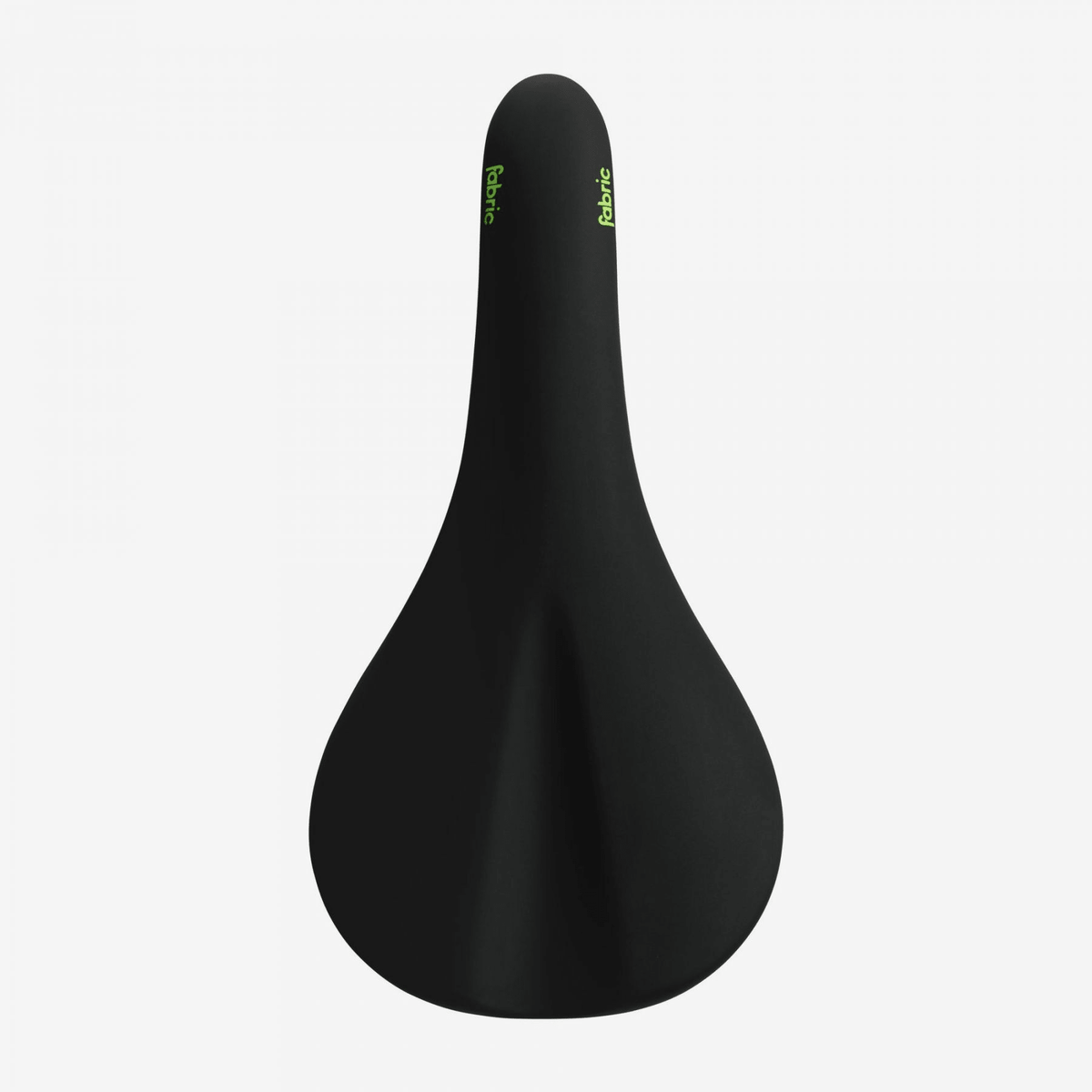 Fabric Scoop Elite Shallow 142 mm saddle in black and green, top view