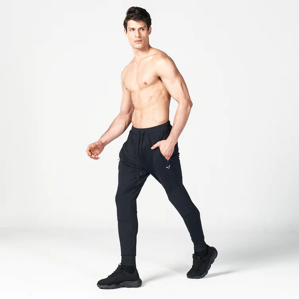 Statement Ribbed Joggers Reimagined - Black