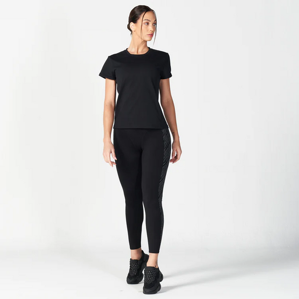 Core Wild Panel Leggings - Black Charcoal