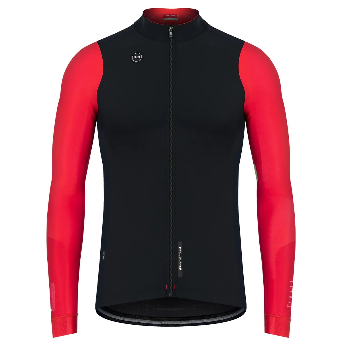 Gobik Men's Cobble Blend Evo Long - Sleeve Cycling Jersey – Cayenne - 1 - Xciter Sports Apparel