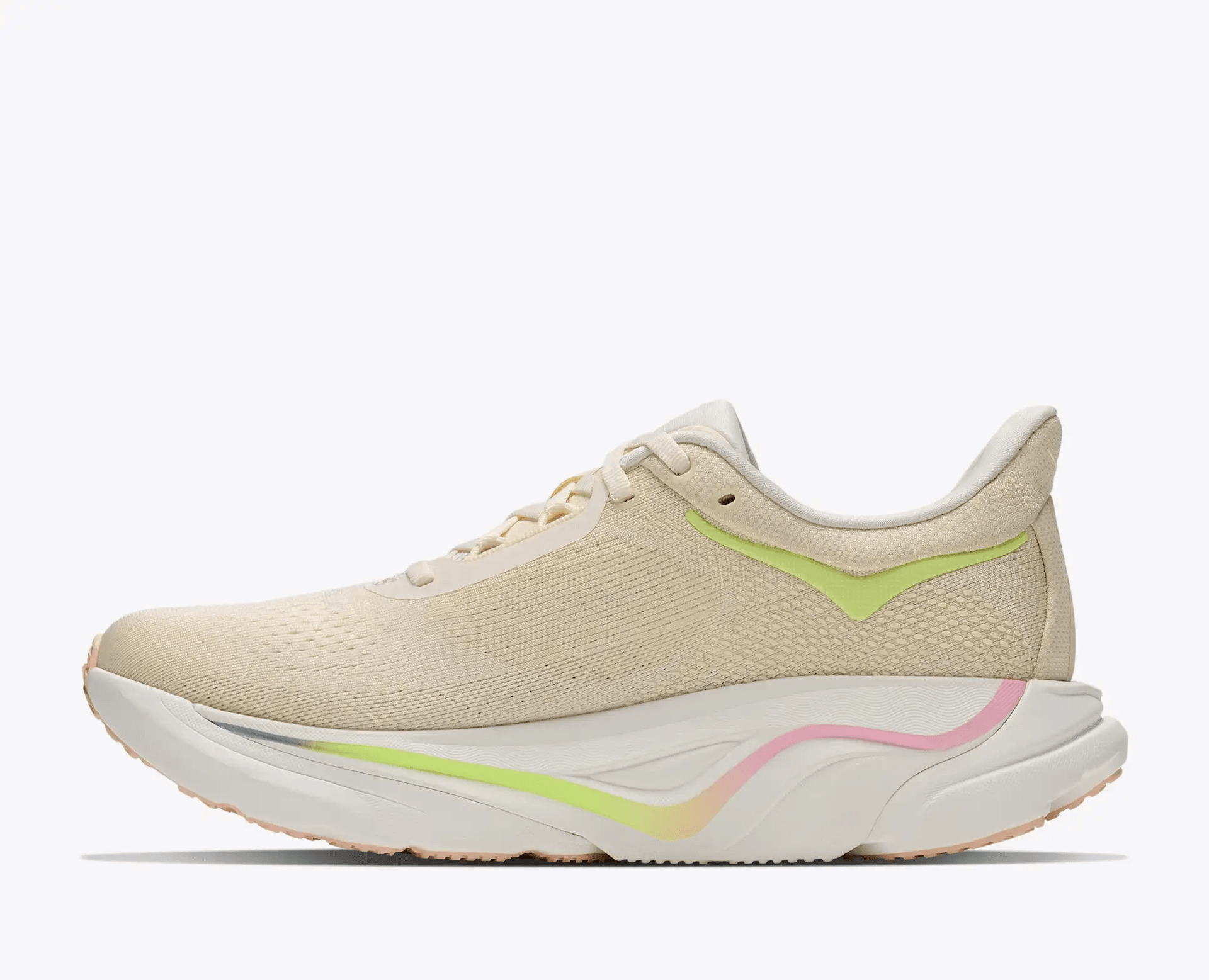 HOKA Arahi 9 women's stability running shoes – Vintage Yellow / Alabaster – on-foot view