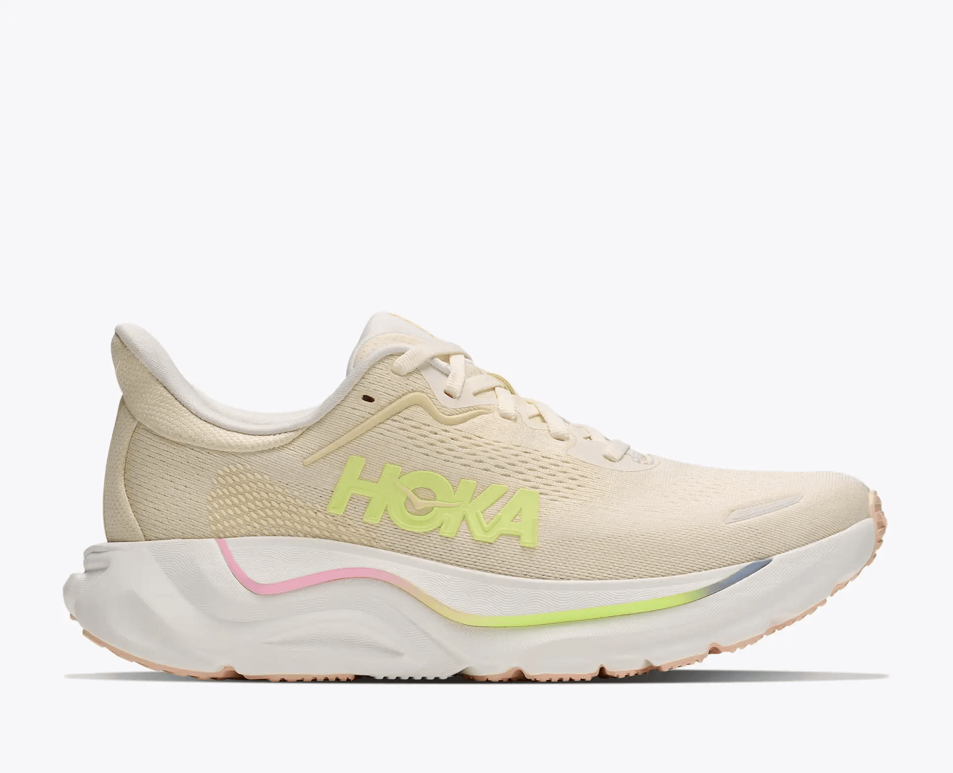 HOKA Arahi 9 women's stability running shoes – Vintage Yellow / Alabaster – product view