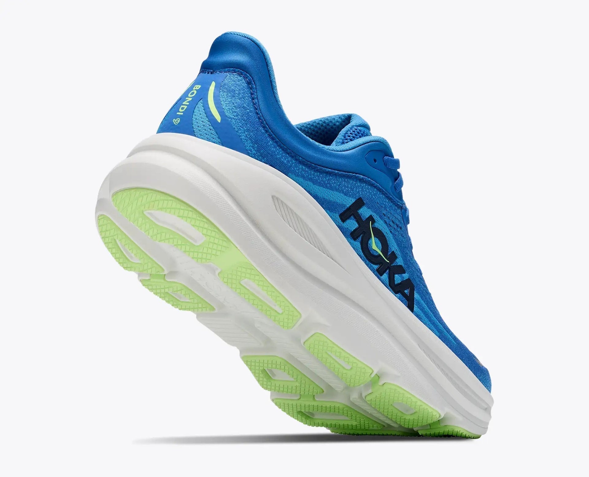 HOKA Bondi 9 Men's Running Shoe - Virtual Blue/Soft Cobalt | Maximum Cushion Road Running - Lifestyle View