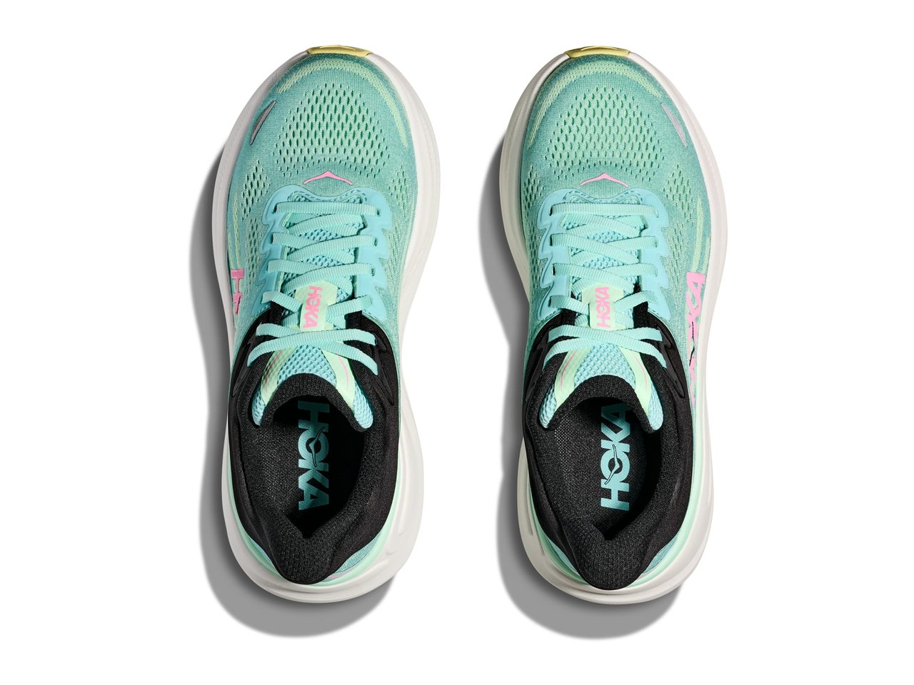 HOKA Bondi 9 Women's Running Shoes - Blue Spark / Mint Fluorite - View 2