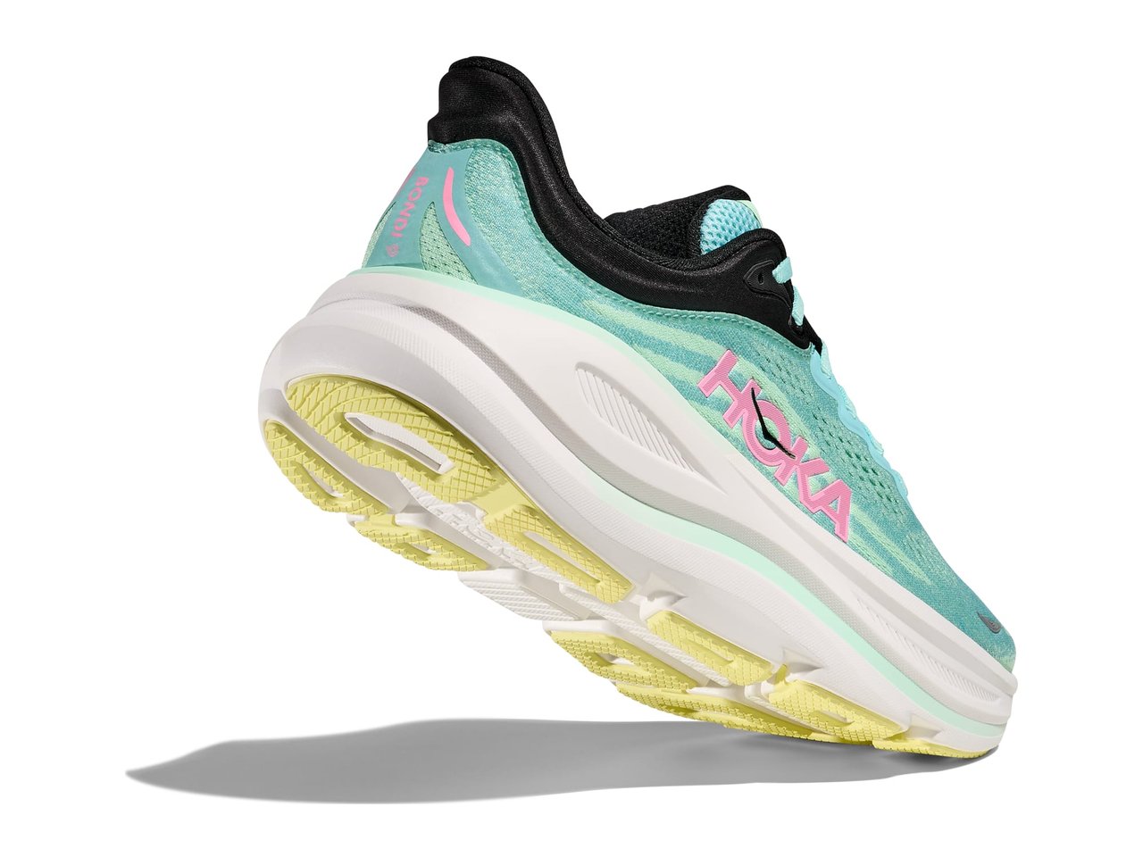 HOKA Bondi 9 Women's Running Shoes - Blue Spark / Mint Fluorite - View 4