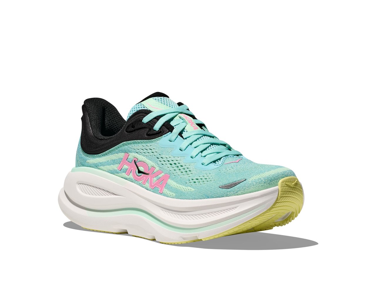 HOKA Bondi 9 Women's Running Shoes - Blue Spark / Mint Fluorite - View 6