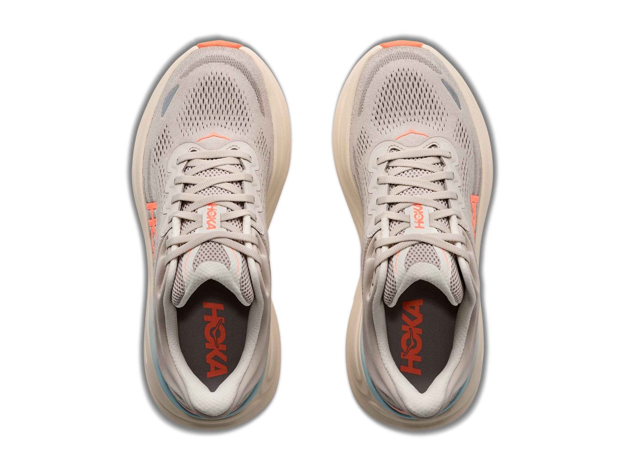 HOKA Bondi 9 Women's Running Shoes - River Rock Grey / Mineral Ore - View 2