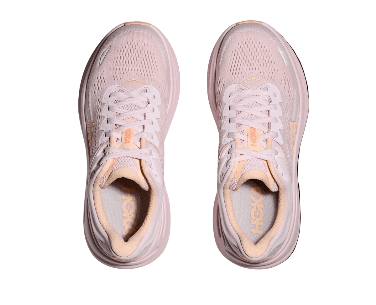 HOKA Bondi 9 Women's Running Shoes - Lilac Cream / Tangerine Glow - View 2