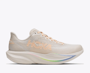HOKA Mach 7 women's road running shoe in Oat Milk / Alabaster – lateral side view