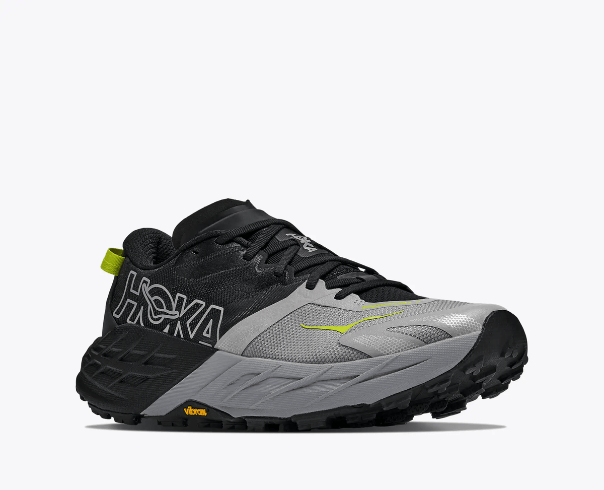 HOKA Speedgoat 7 Men's Trail Running Shoes in Black / Stellar Grey - product view 6