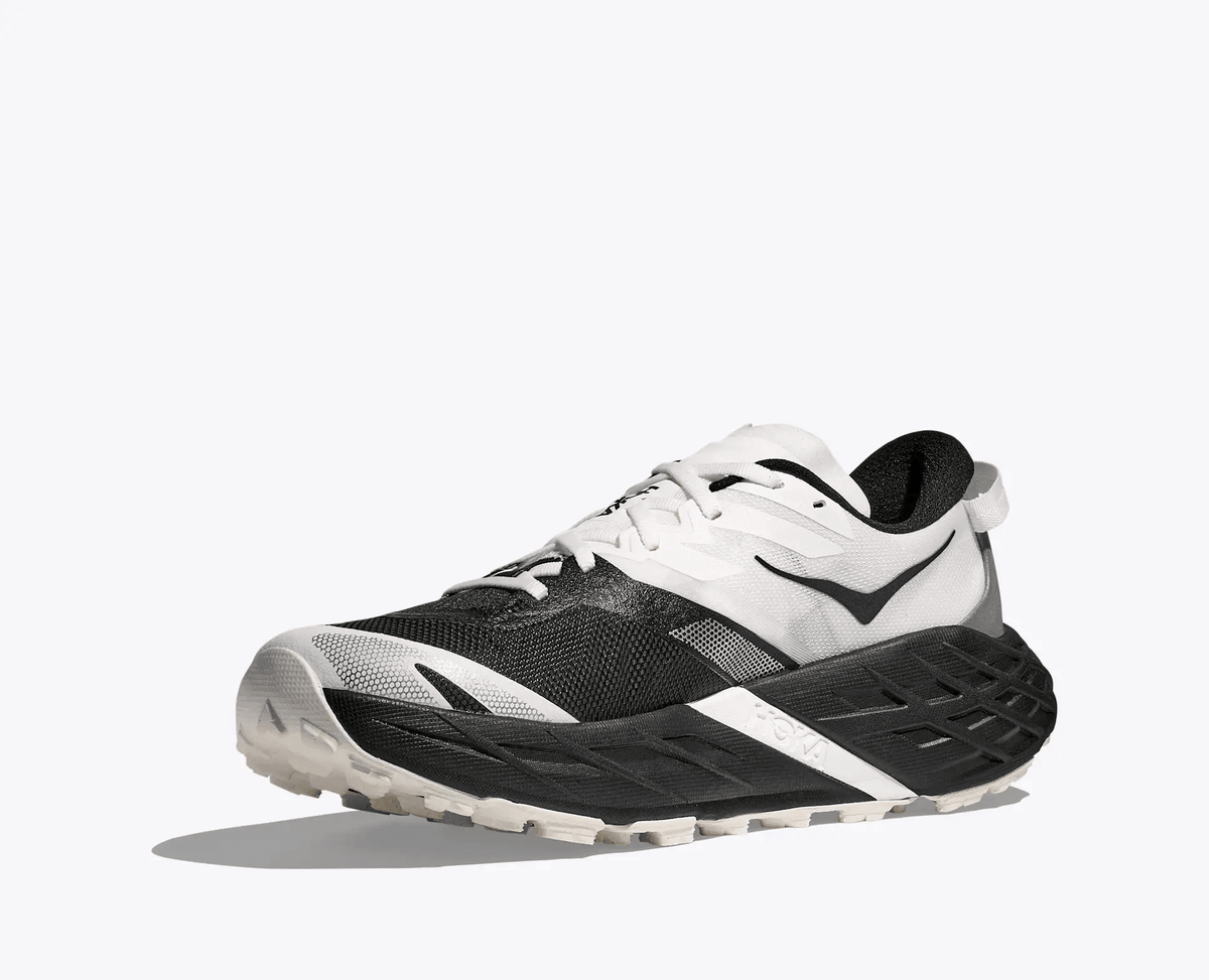HOKA Speedgoat 7 Men's Trail Running Shoes in Black / White - product view 3