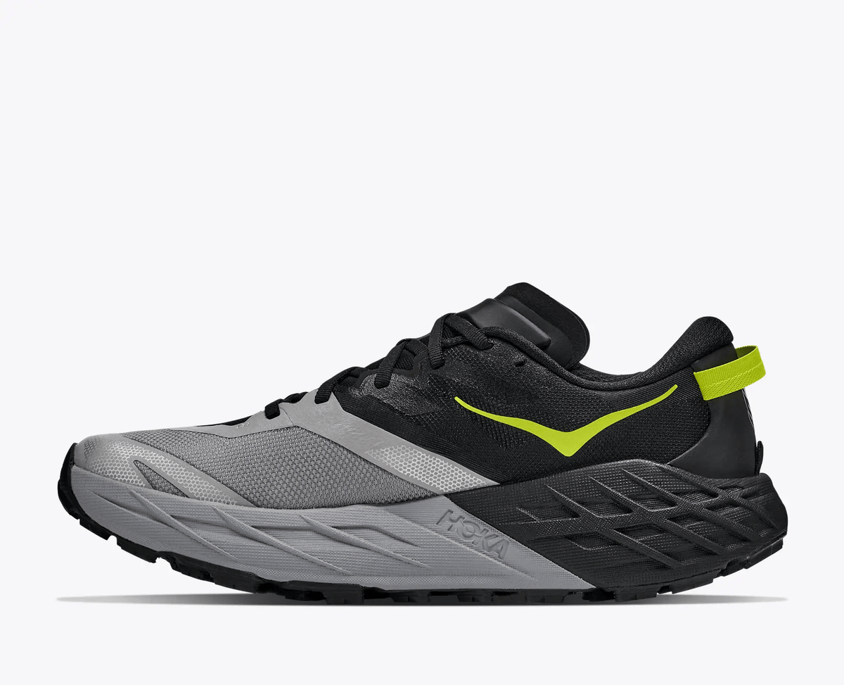 HOKA Speedgoat 7 Men's Trail Running Shoes in Black / Stellar Grey - product view 8