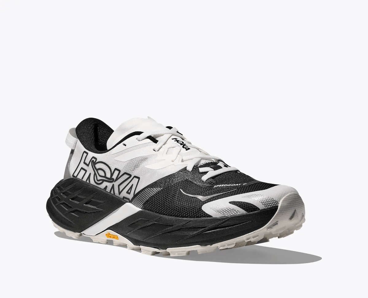 HOKA Speedgoat 7 Men's Trail Running Shoes in Black / White - product view 6