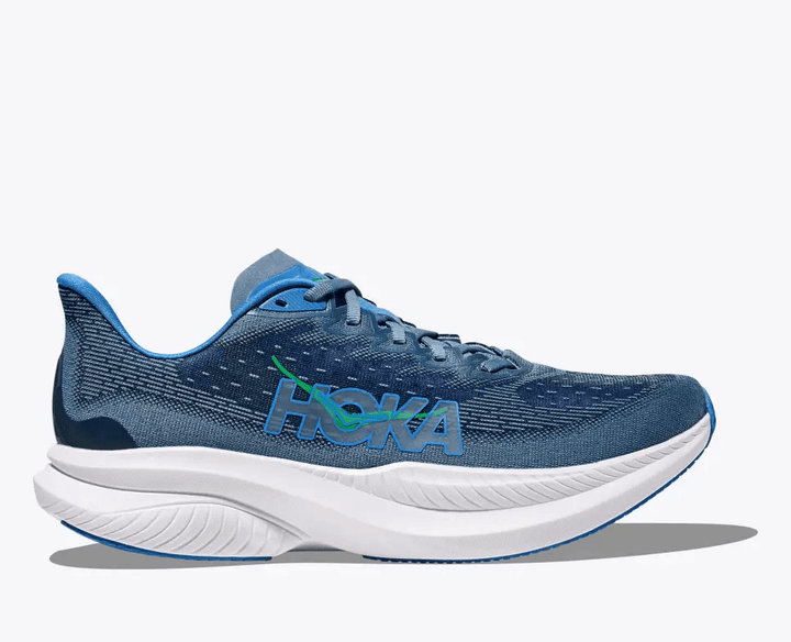 HOKA Mach 6 men's road running shoe in Downpour / Thunder Cloud – lateral side view