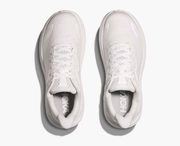 Hoka Clifton 10 women's running shoe in White/White – top view