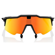 100% Speedcraft Air Sunglasses – Soft Tact Black / HiPER Red Multilayer Mirror Lens Front View