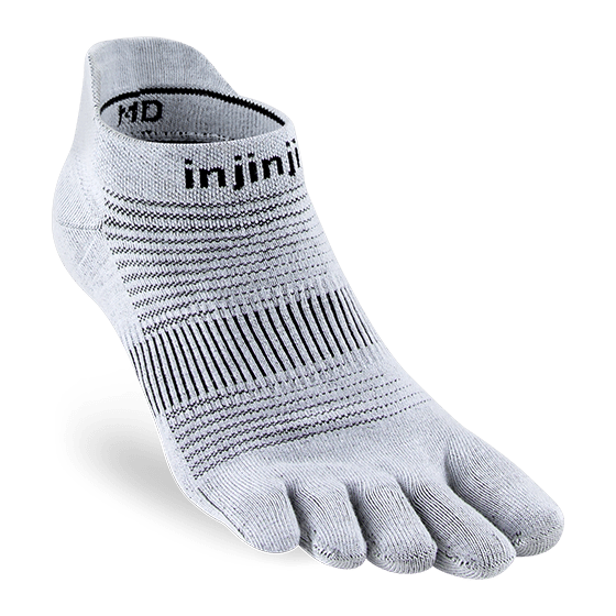 Injinji Run Lightweight No-Show Socks – Grey