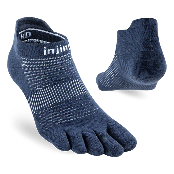 Injinji Run Lightweight No-Show Socks – Navy alternate view