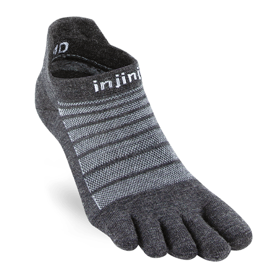Injinji Run Lightweight No-Show NuWool Toesock – Merino Running Sock | Xciter