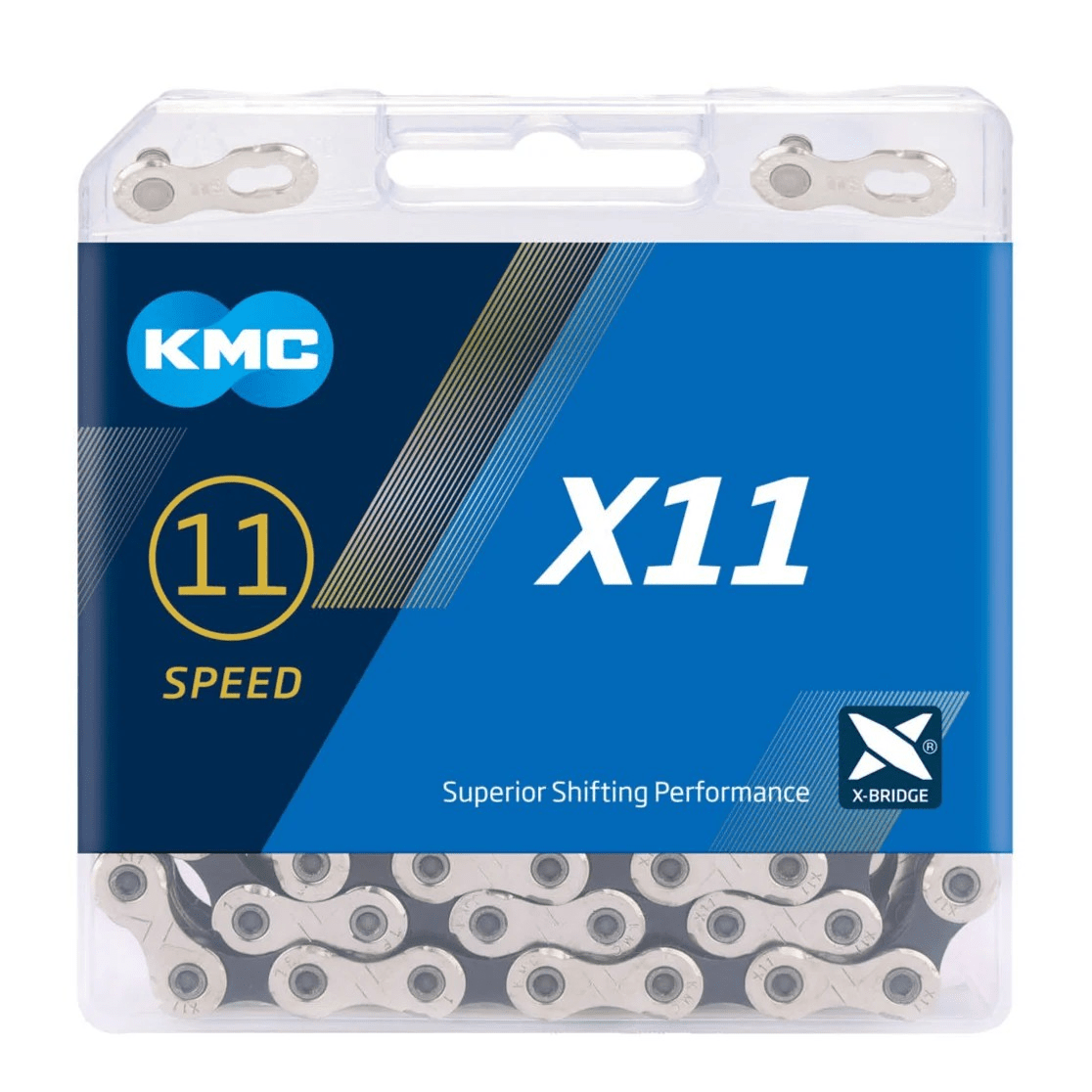 KMC X11 11 Speed Chain | 118 Links | Silver/Black - 1 - Xciter Sports Apparel