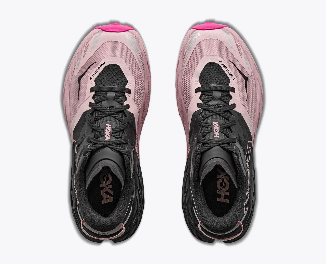 HOKA Speedgoat 7 Women's Trail Running Shoes in Black / Pink Opal - product view 2