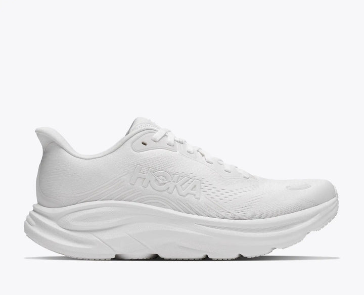 Hoka Clifton 11 Men's Road Running Shoe – White/White – Lateral Side View