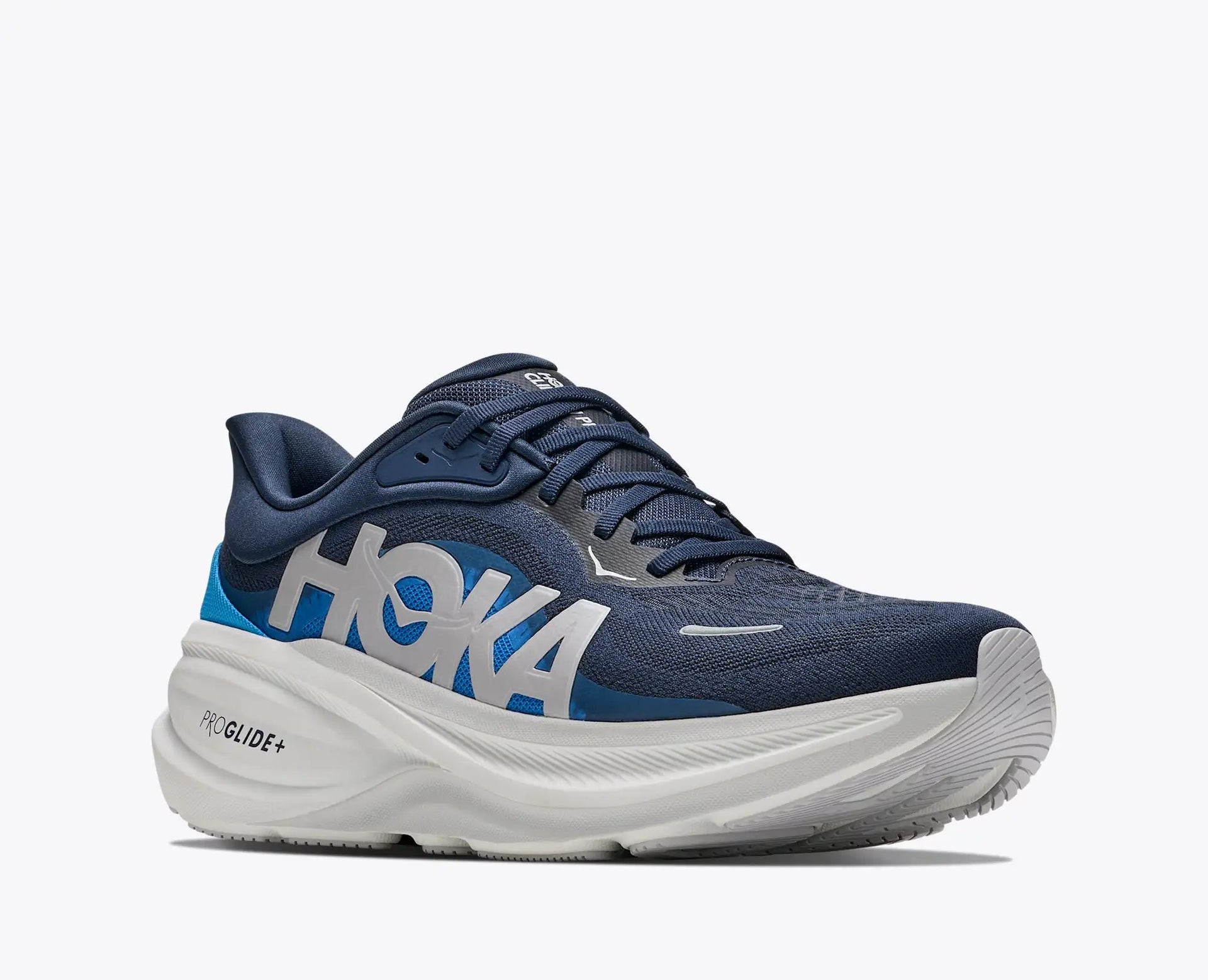 HOKA Clifton Pro Wide Men's Shoe — Right Side View showing MetaRocker™ geometry and engineered mesh upper
