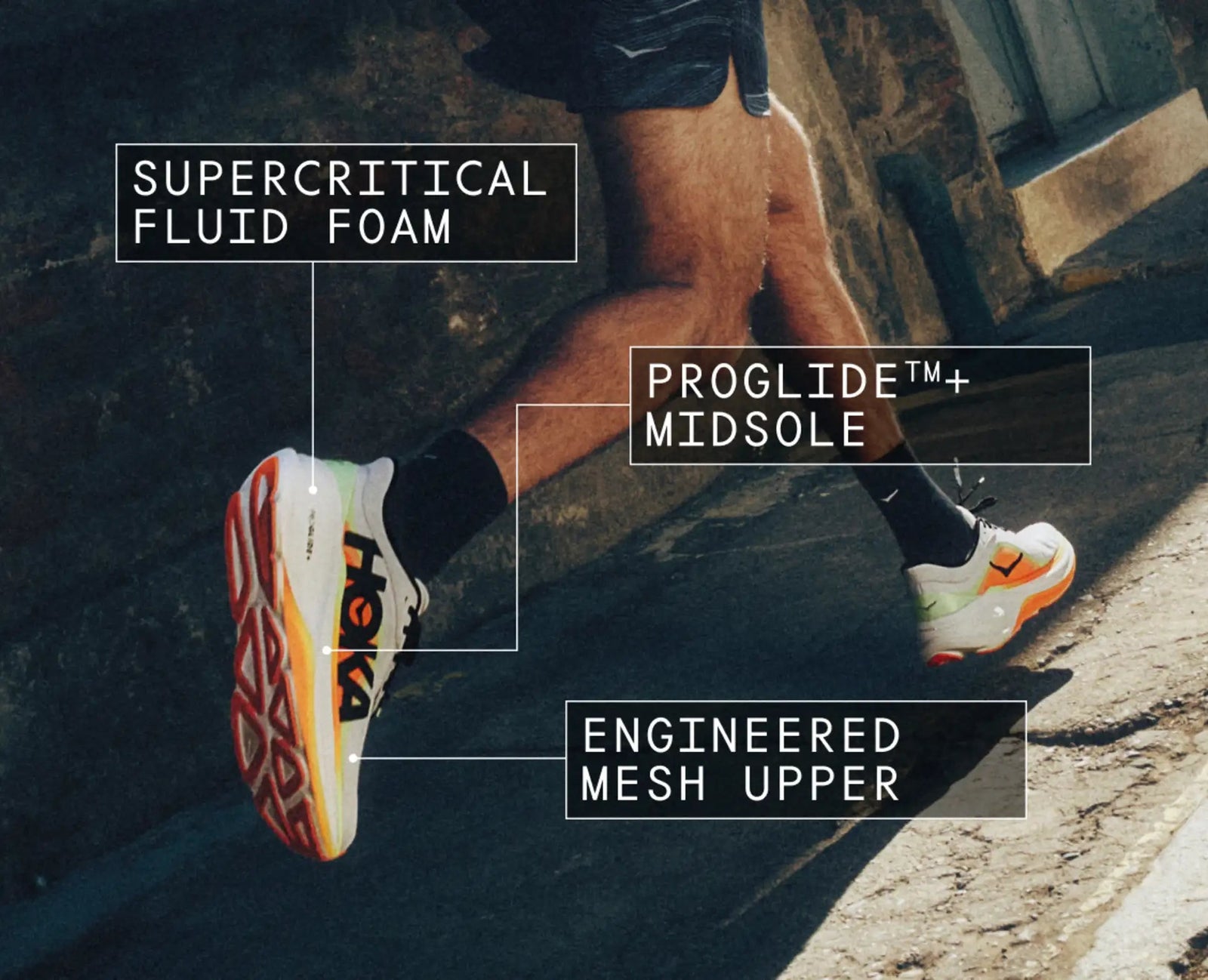 HOKA Clifton Pro Wide Men's Shoe - Lifestyle view product detail