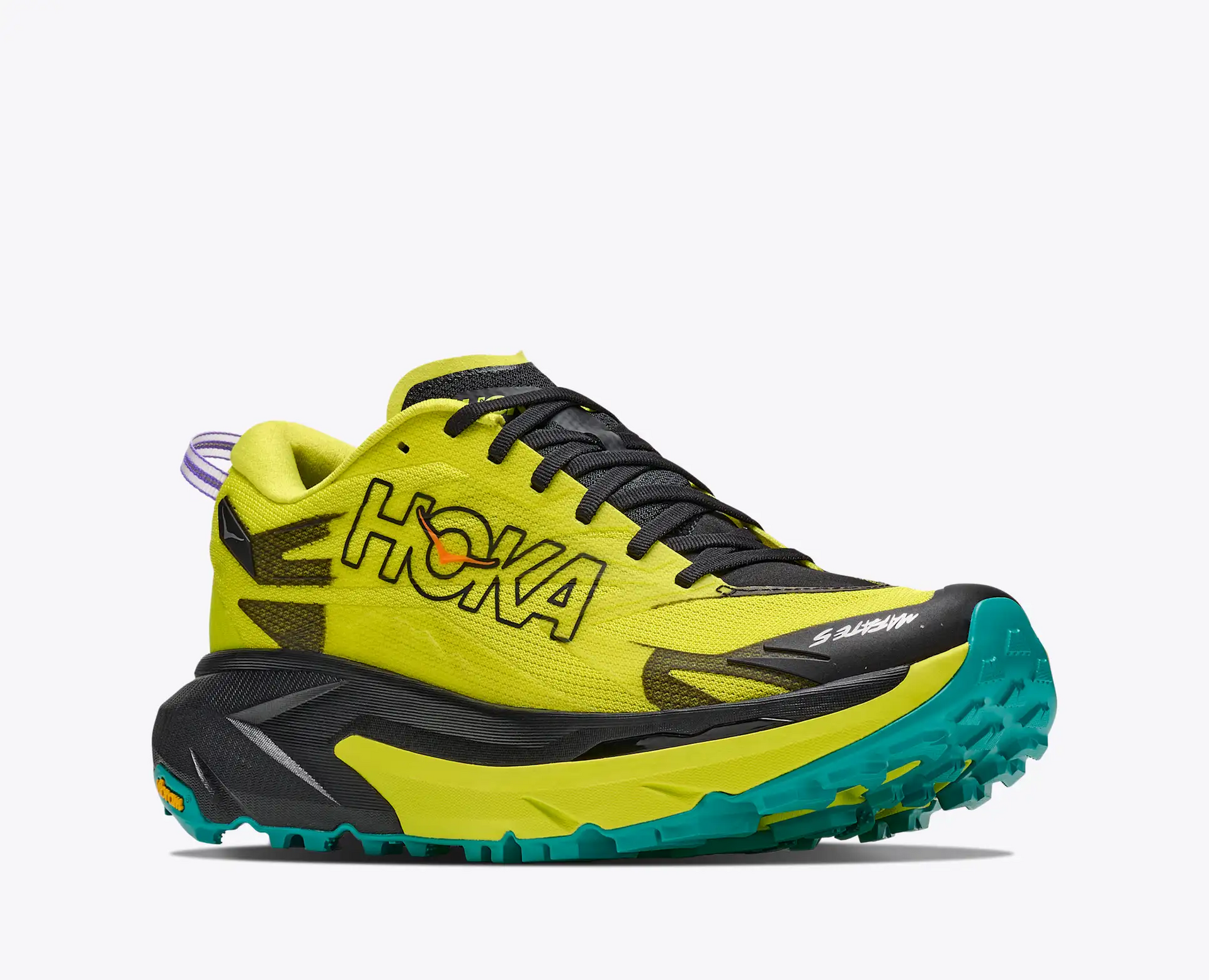 HOKA Mafate 5 Men's Trail Running Shoes in Black / Hoka Citrus - product view 6