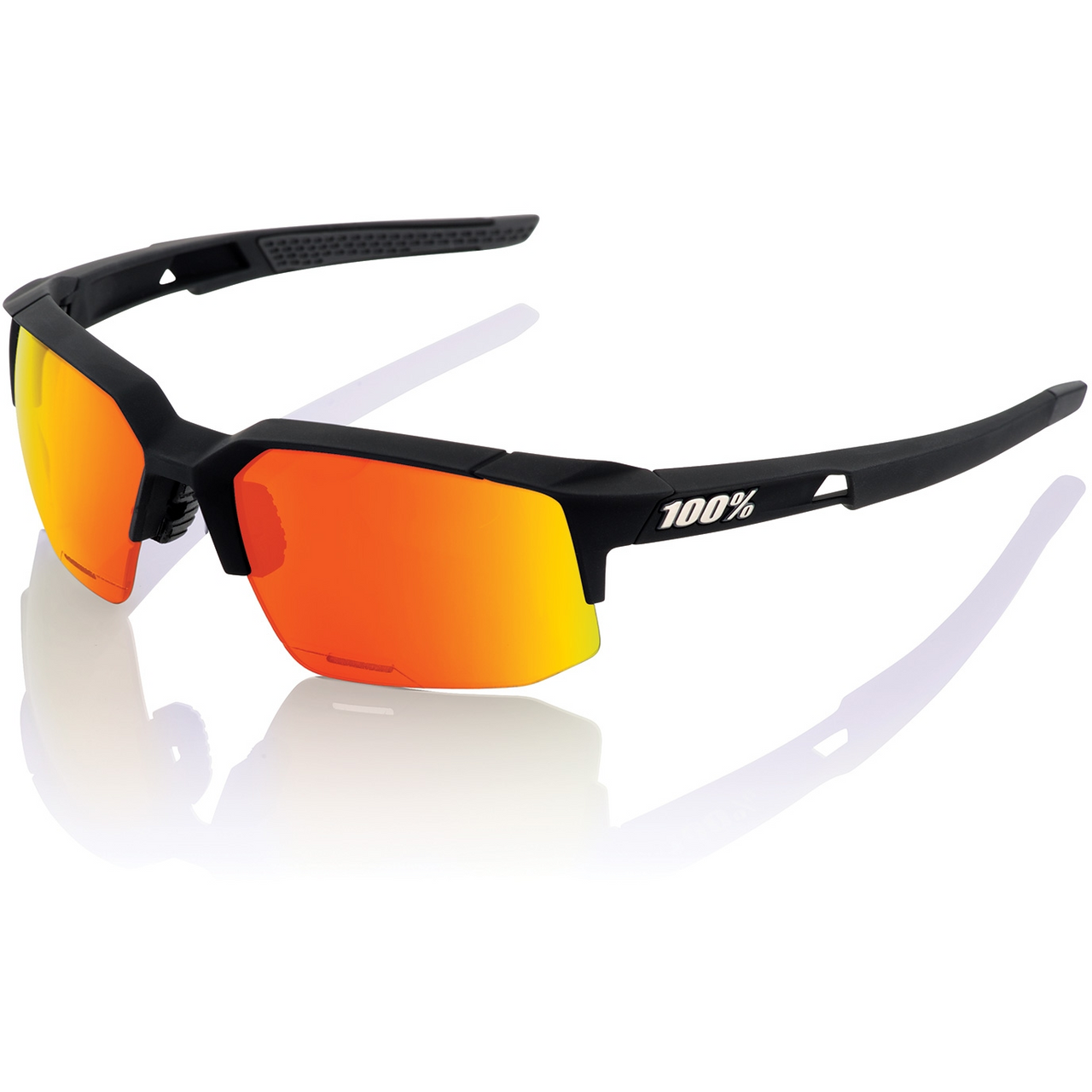 100% SpeedCoupe | Soft Tact Black | Hiper Red Multilayer Mirror Lens