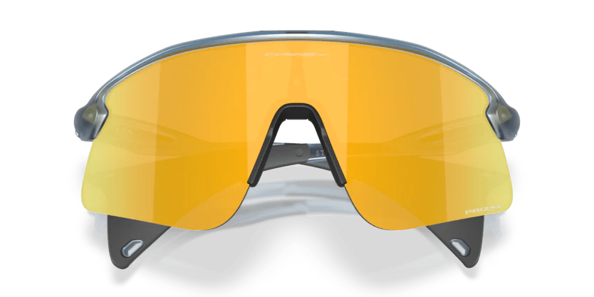 Oakley Stunt Devil S Sunglasses - Matte Transparent Abyss/Prizm 24K - Front View with folded arms