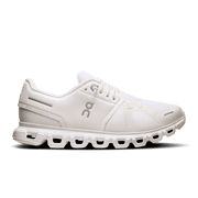 On Cloud 6 Women's Lifestyle Shoe - White|White - Lightweight Lifestyle Comfort Shoe - Side View