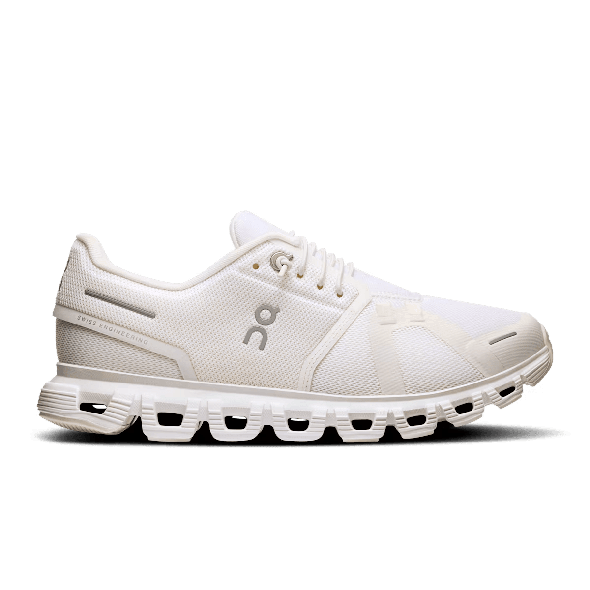 On Cloud 6 Women's Lifestyle Shoe - White|White - Lightweight Lifestyle Comfort Shoe - Side View