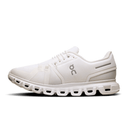 On Cloud 6 Women's Lifestyle Shoe - White|White - Lightweight Lifestyle Comfort Shoe - Left Side View