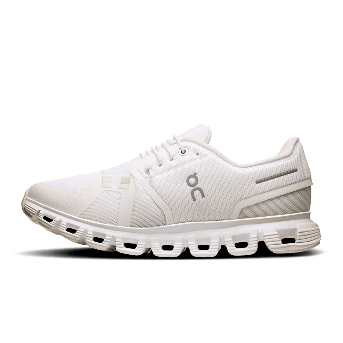 On Cloud 6 Women's Lifestyle Shoe - White|White - Lightweight Lifestyle Comfort Shoe - Left Side View