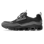 On Cloudaway women's hybrid lifestyle shoe in Black Rock, with a mesh upper and toggle laces.